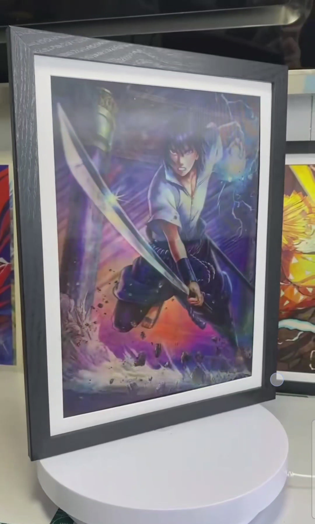 Lenticular 3D sasuke uchiha.               29.5 X 39.5 centimetros